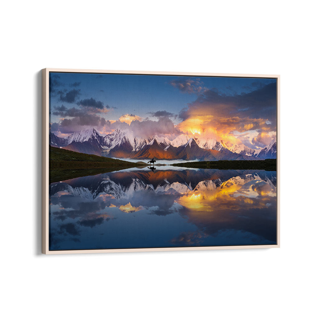 Breathtaking reflection of majestic mountains in Sichuan, perfect for MOUNTAINS IN SICHUAN, PHOTOGRAPHY PRINTS lovers.