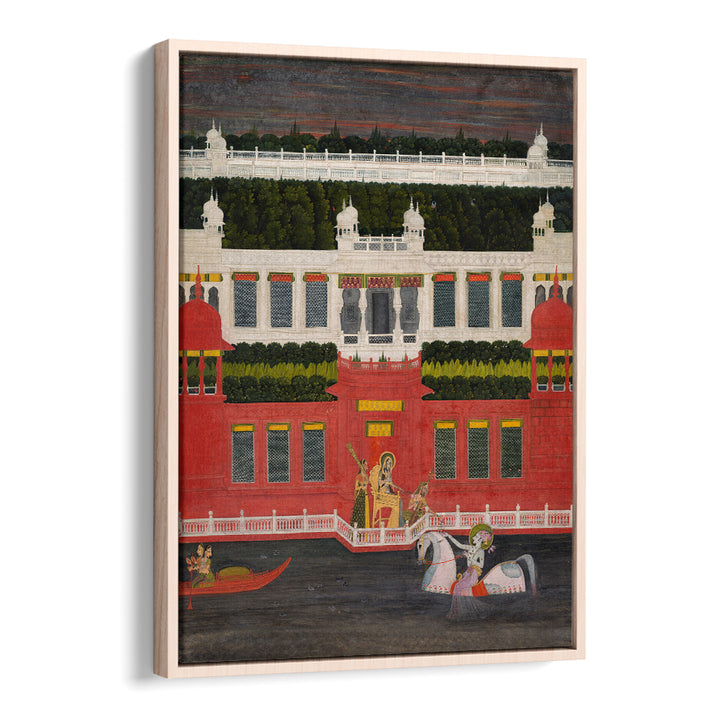 KRISHNA RECEIVES A FLOWER GARLAND , INDIAN ART PAINTINGS