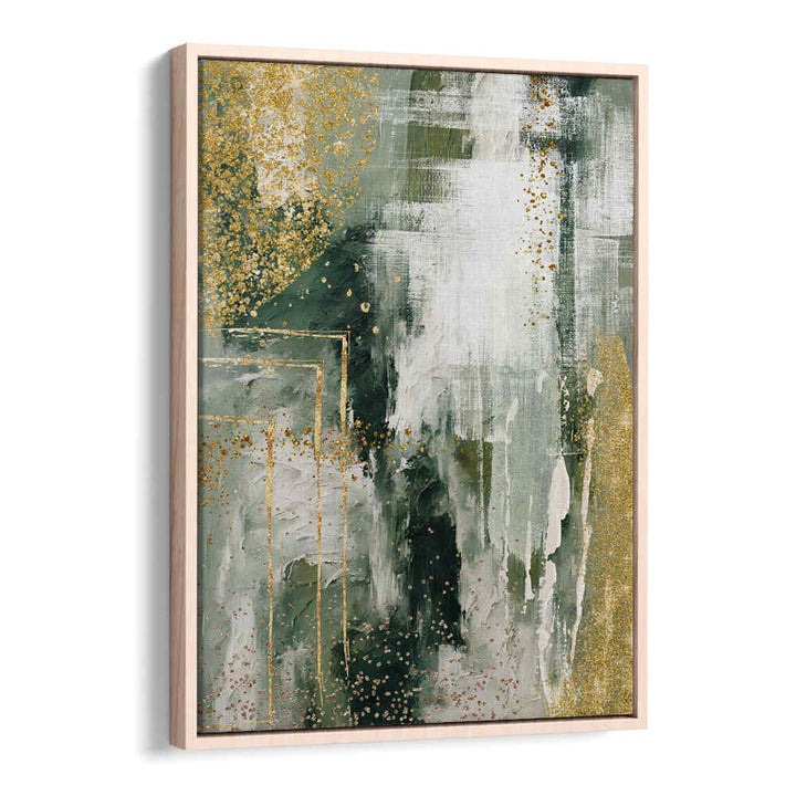 GREEN AND GOLD MOMENT II , ABSTRACT PAINTINGS