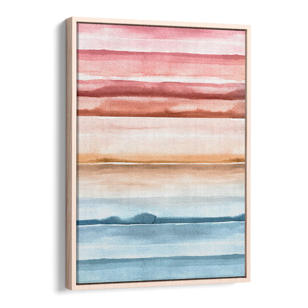 WATERCOLOR STRIPES SUMMER SUNSET II , ABSTRACT PAINTINGS