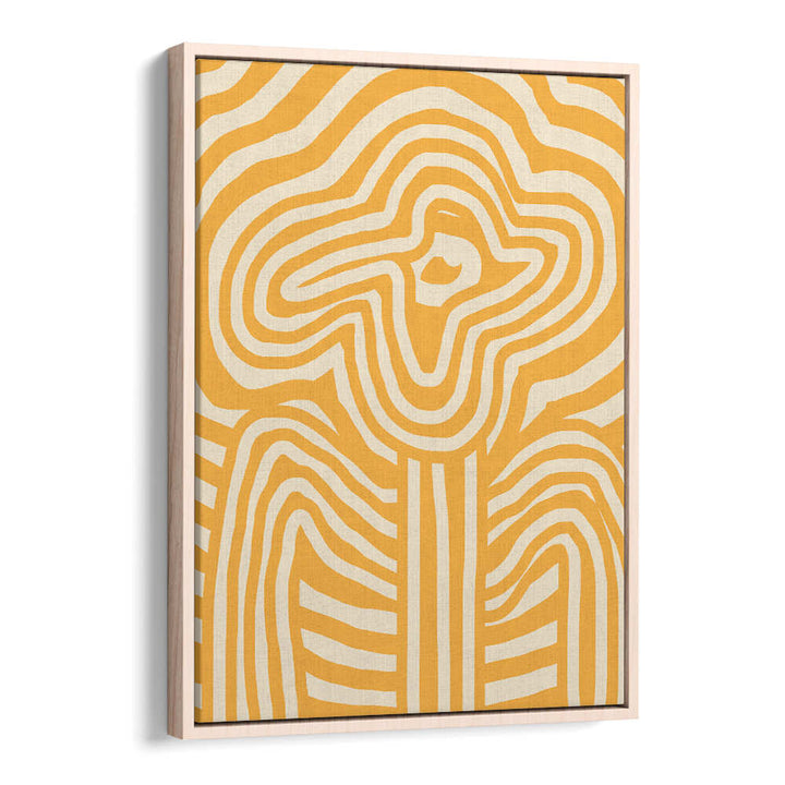 YELLOW STRIPED FLOWER , FLORAL FLOWER PAINTINGS