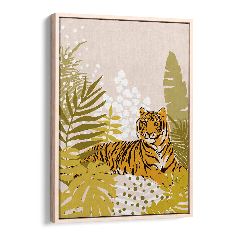TIGER LAYING DOWN , ANIMAL PAINTINGS