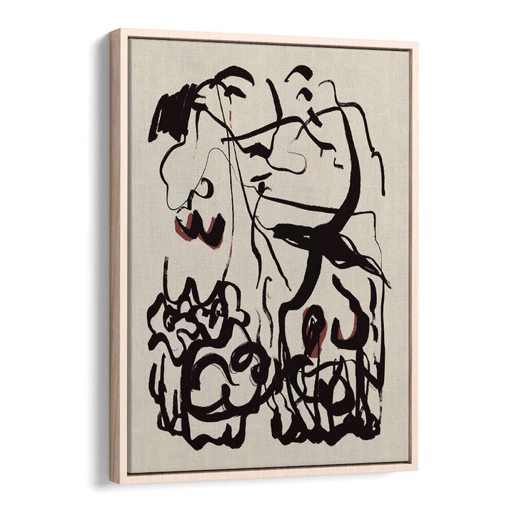 BLACK LINES AND SUBTLE RED ACCENTS , ABSTRACT PAINTINGS