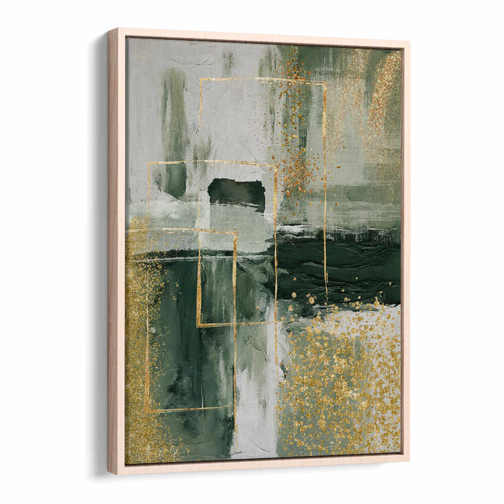 GREEN AND GOLD MOMENT III , ABSTRACT PAINTINGS