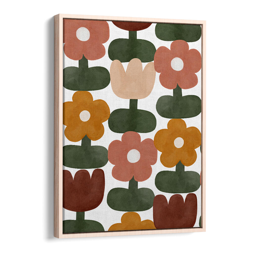RETRO FLORAL GRID , KIDS ROOM PAINTINGS