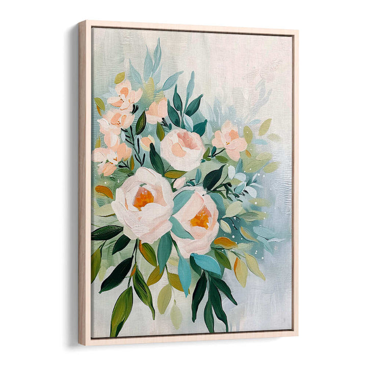 EVERGREEN GREEN PAINTERLY FLORALS III ,FLORAL FLOWER PAINTINGS