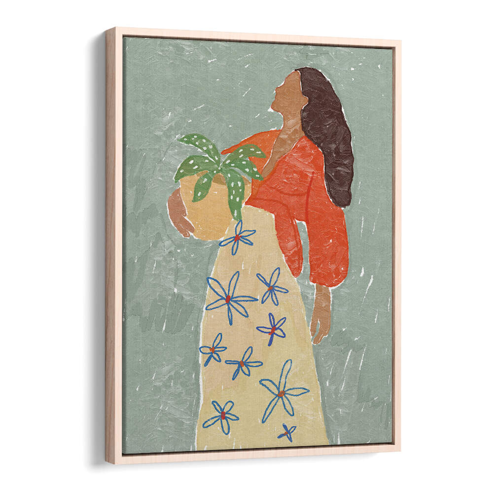 GIRL IN FLORAL SKIRT , PORTRAITS & FIGURATIVE ILLUSTRATIONS