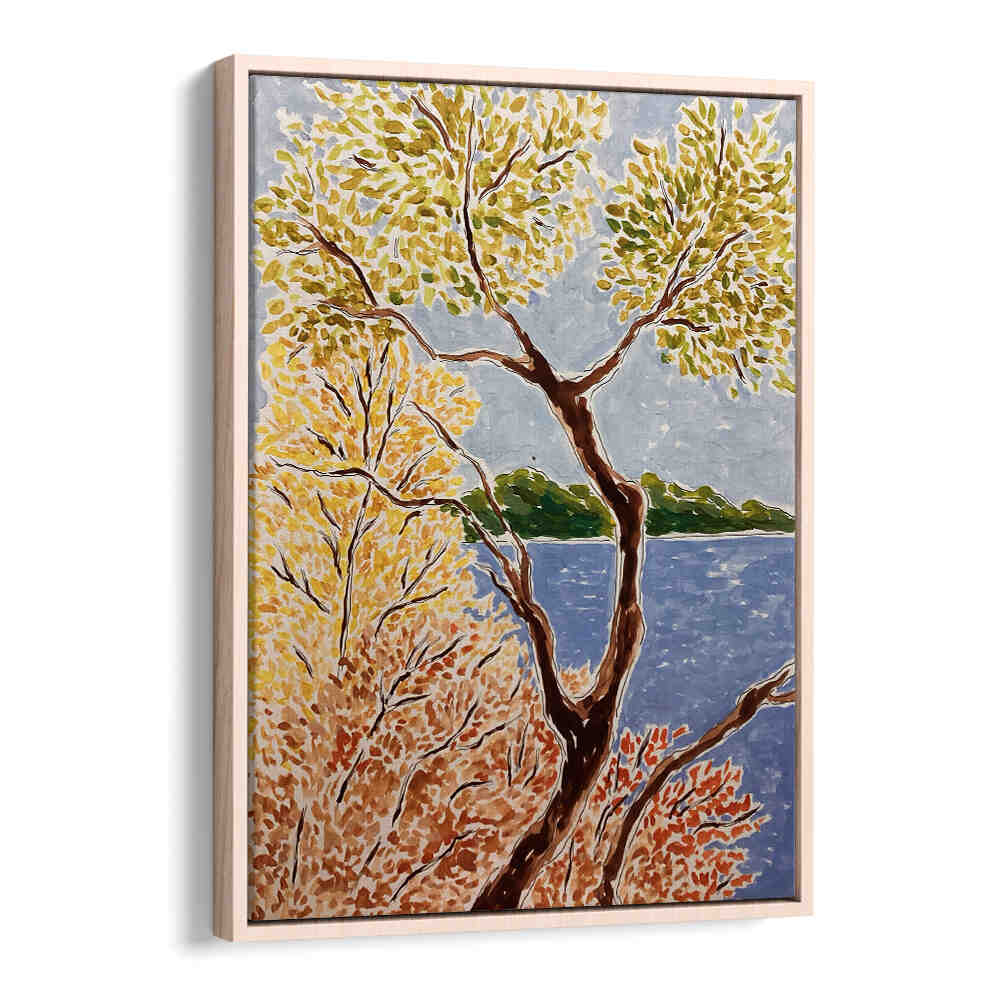 AUTUMN BY THE LAKE , FLORAL FLOWER PAINTINGS