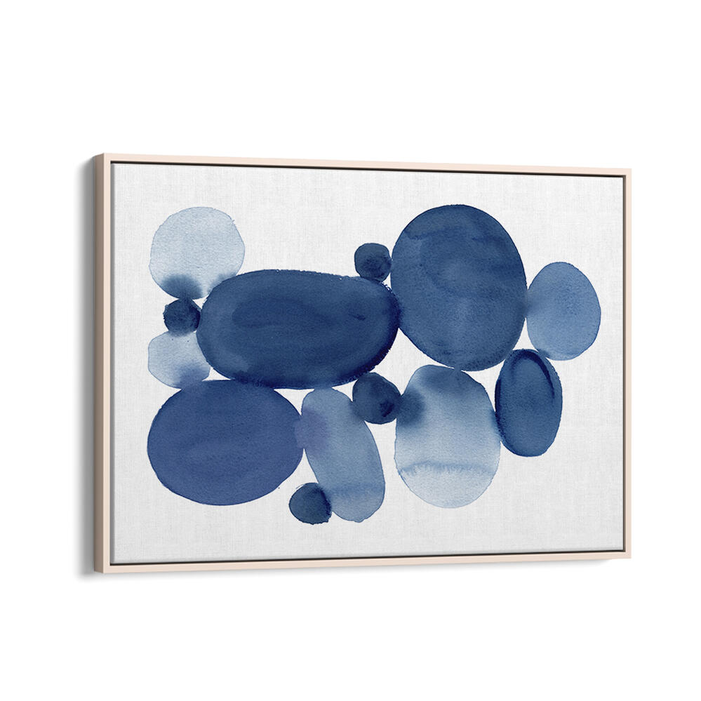 Elegant BLUE WATERCOLOR STONES I, ABSTRACT PAINTINGS showcasing fluid shapes and vibrant hues for a serene decor upgrade.