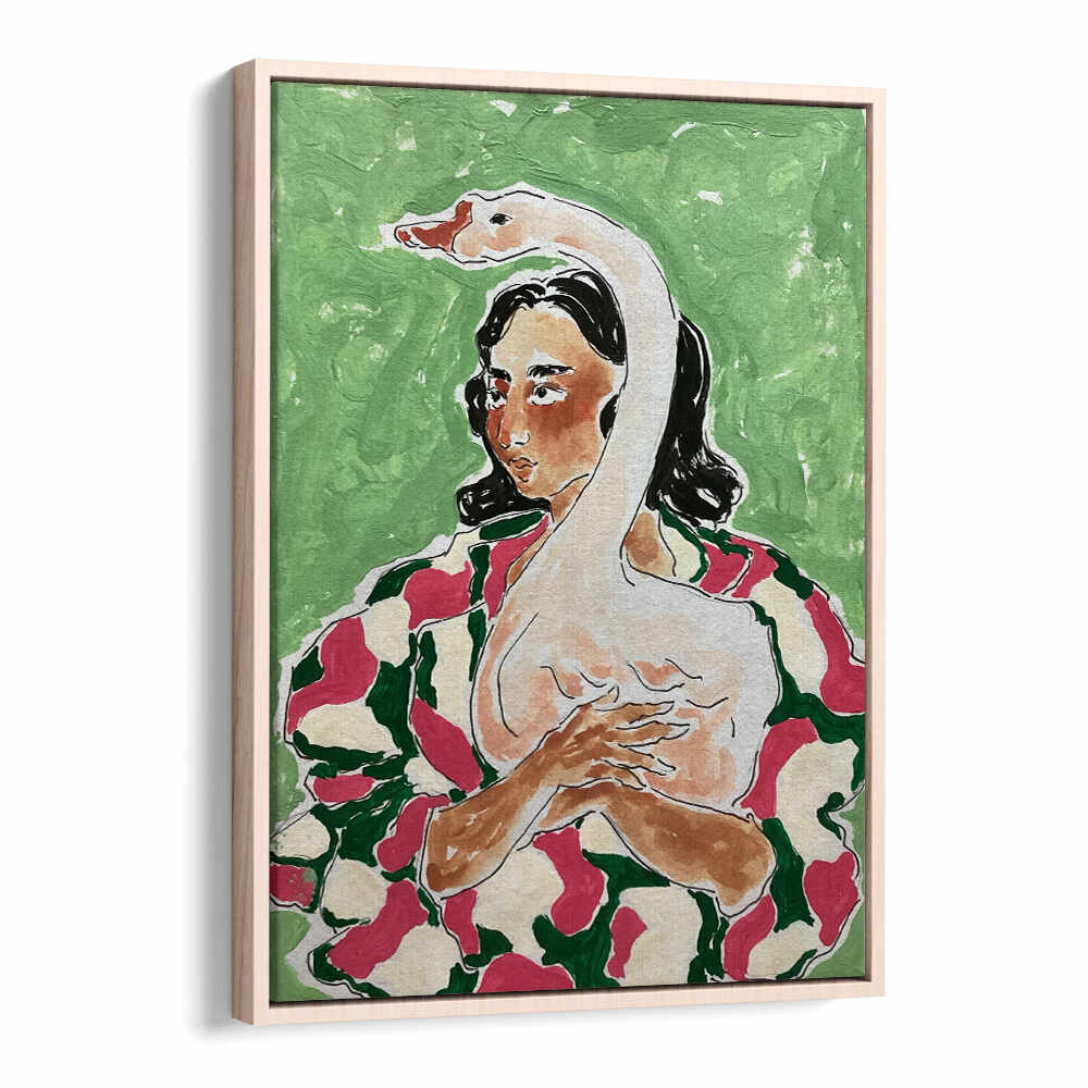 GIRL WITH DUCK , PORTRAITS & FIGURATIVE ILLUSTRATIONS