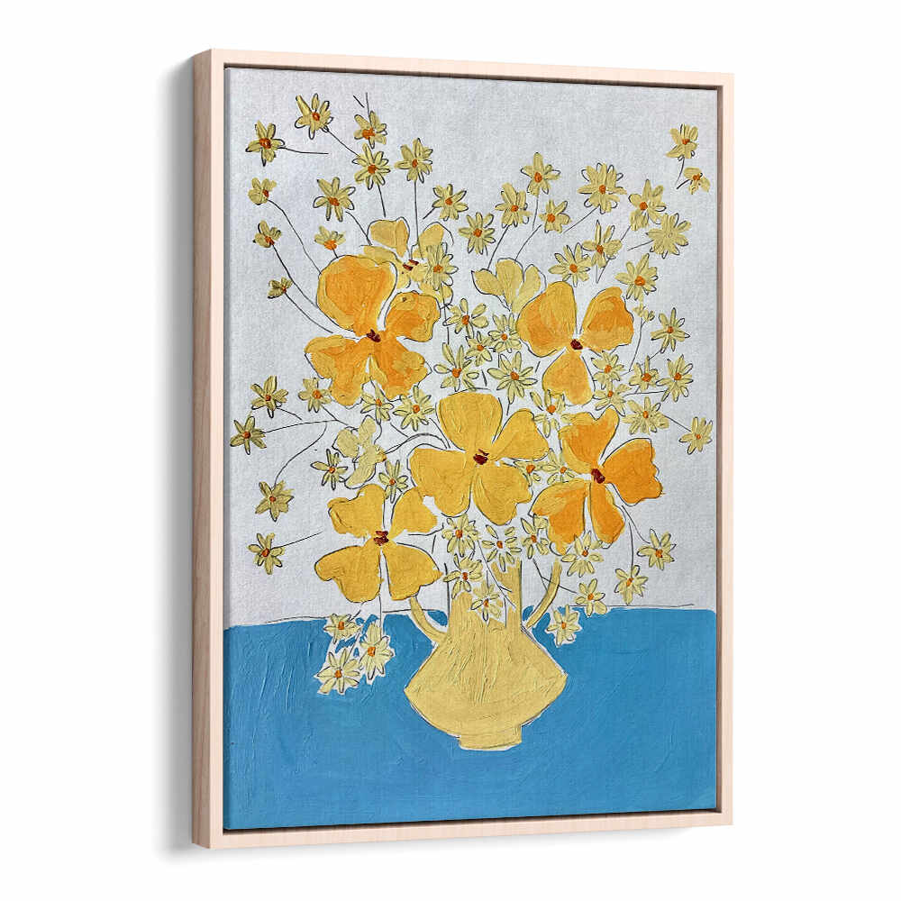 YELLOW , FLORAL FLOWER PAINTINGS