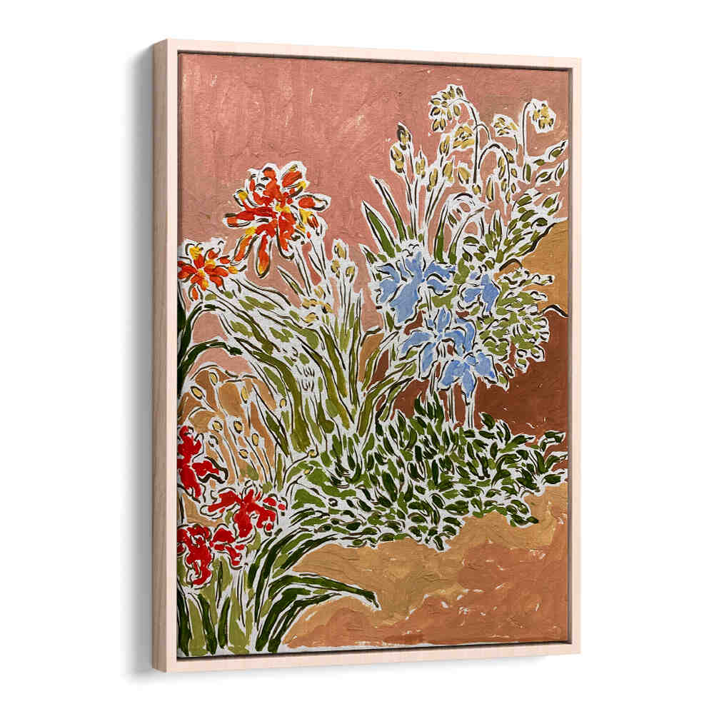GARDEN CORNER , FLORAL FLOWER PAINTINGS
