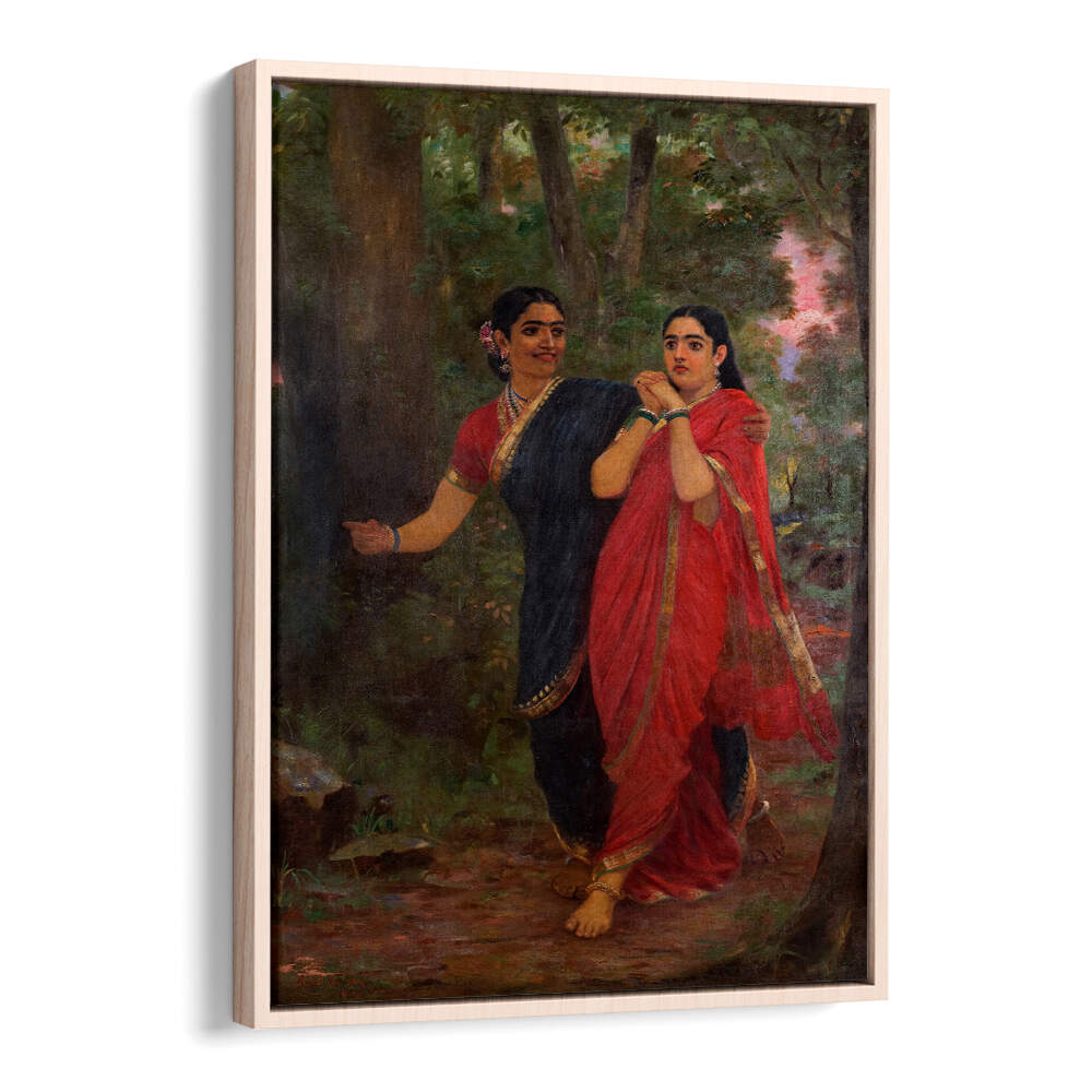 RAVI VARMA DRAUPADI AND SIMHIKA , INDIAN ART PAINTINGS