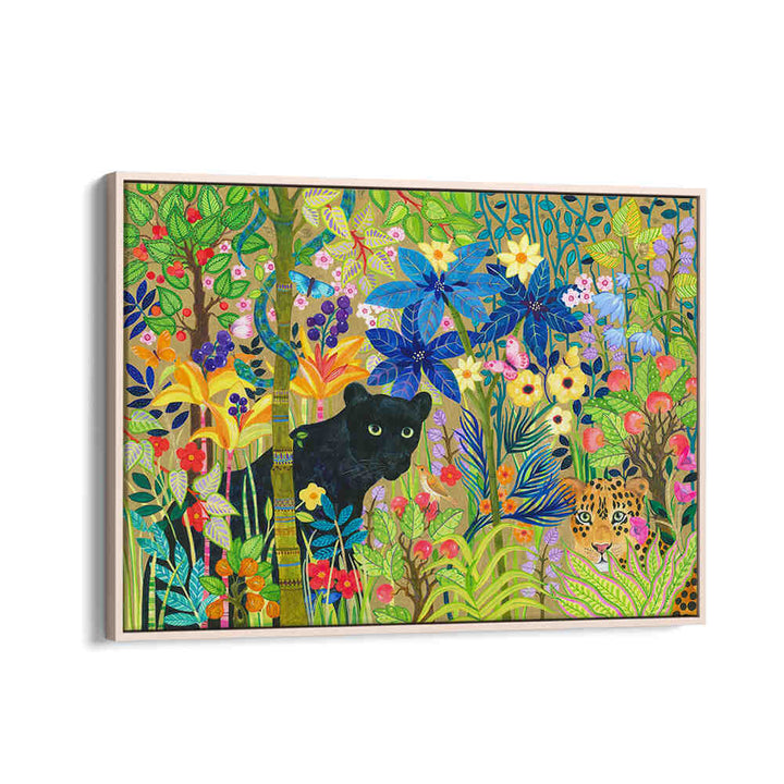 BLACK PANTHER AND A JAGUAR , ANIMAL PAINTINGS