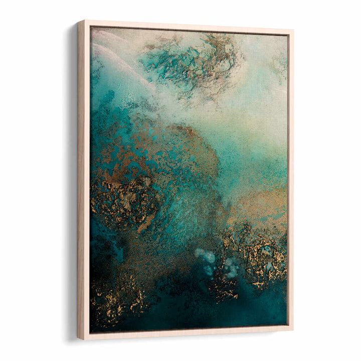 Vibrant blue and gold hues in the ABSTRACT REEF SHIMMER, a stunning addition to ABSTRACT PAINTINGS for your decor.