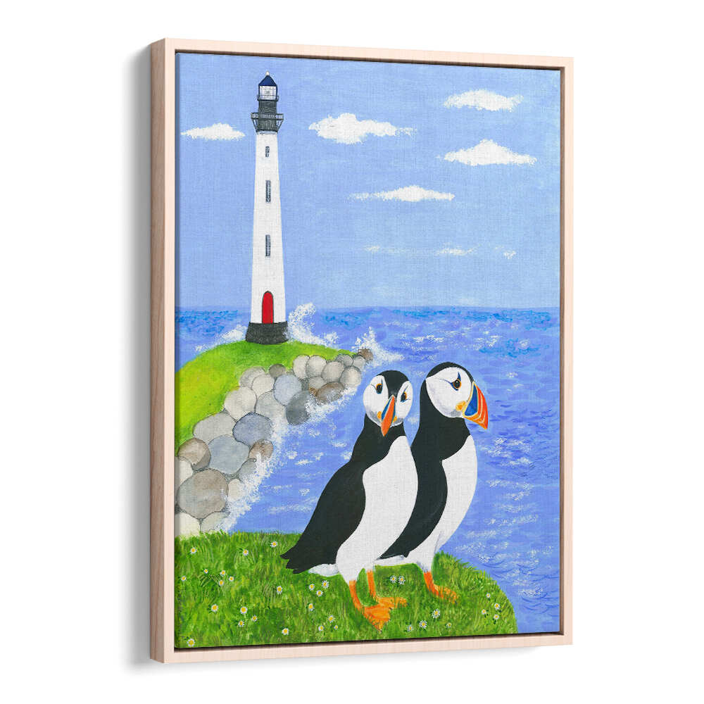 PUFFINS BY THE SEA , KIDS ROOM PAINTINGS