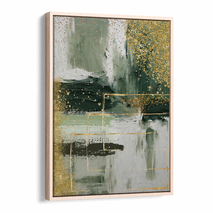 GREEN AND GOLD MOMENT , ABSTRACT PAINTINGS