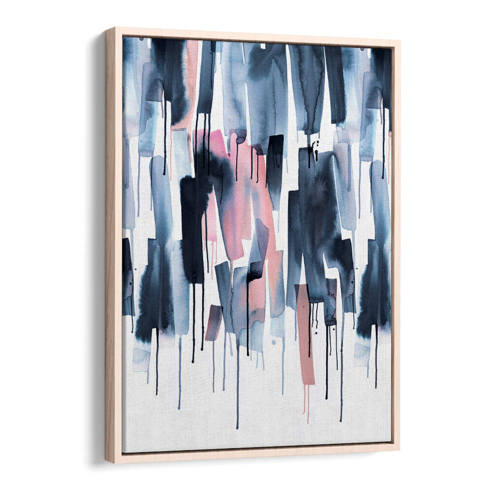 WATERY STRIPES NAVY PINK , ABSTRACT PAINTINGS