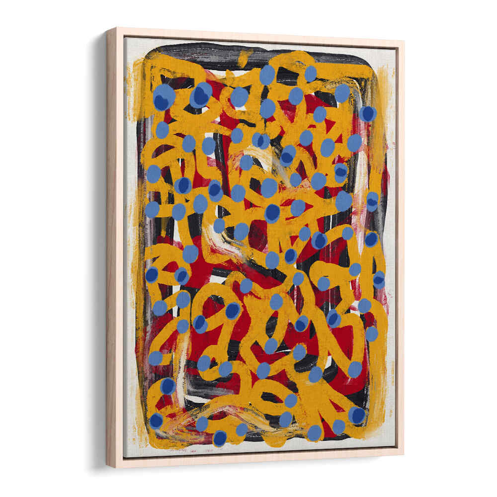 YELLOW DOTTED BLUE, ABSTRACT PAINTINGS