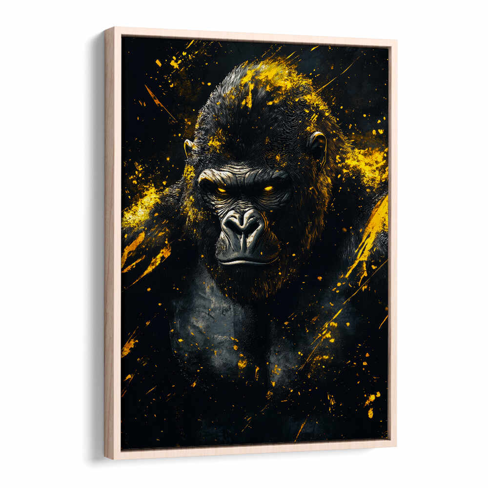 GOLD AND BLACK GORILLA , WILD LIFE & ANIMAL PAINTINGS