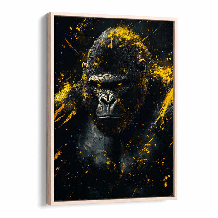 GOLD AND BLACK GORILLA , WILD LIFE & ANIMAL PAINTINGS