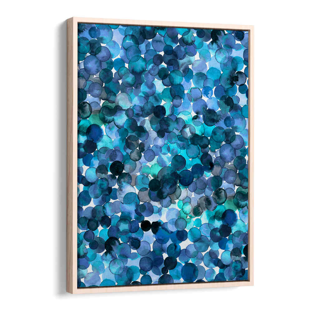 OVERLAPPED WATERCOLOR DOTS BLUE , ABSTRACT PAINTINGS