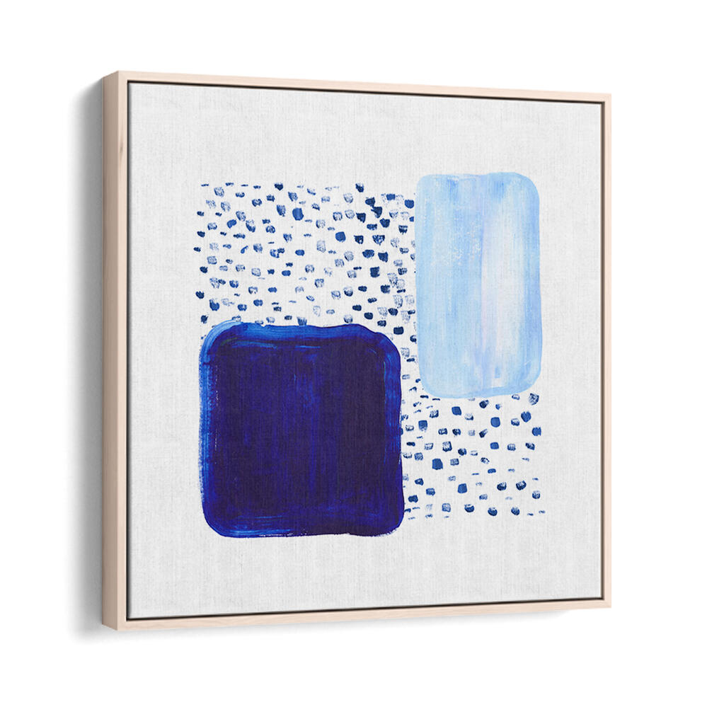 Captivating "Over the Blue Rain is Land" abstract paintings featuring rich hues and dynamic brush strokes.