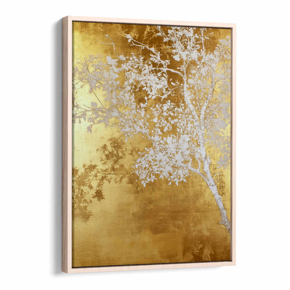 WHITE AND GOLD NATURE LANDSCAPE V , FLORAL FLOWER PAINTINGS