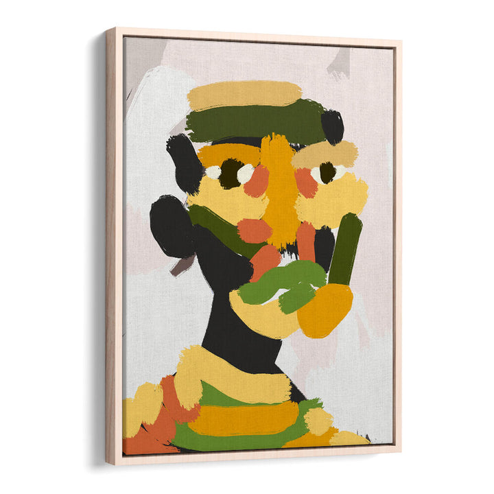 YELLOW GREEN TRIBAL PORTRAIT , PORTRAITS & FIGURATIVE ILLUSTRATIONS