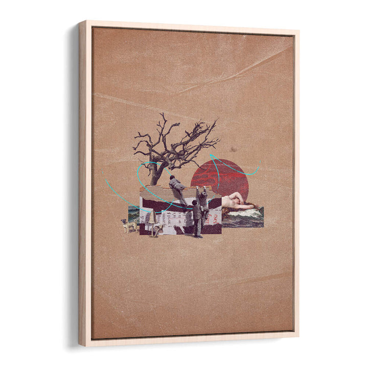 Unique SECRET, SURREAL ART PRINTS featuring a collage of whimsical elements and natural motifs, perfect for any space.