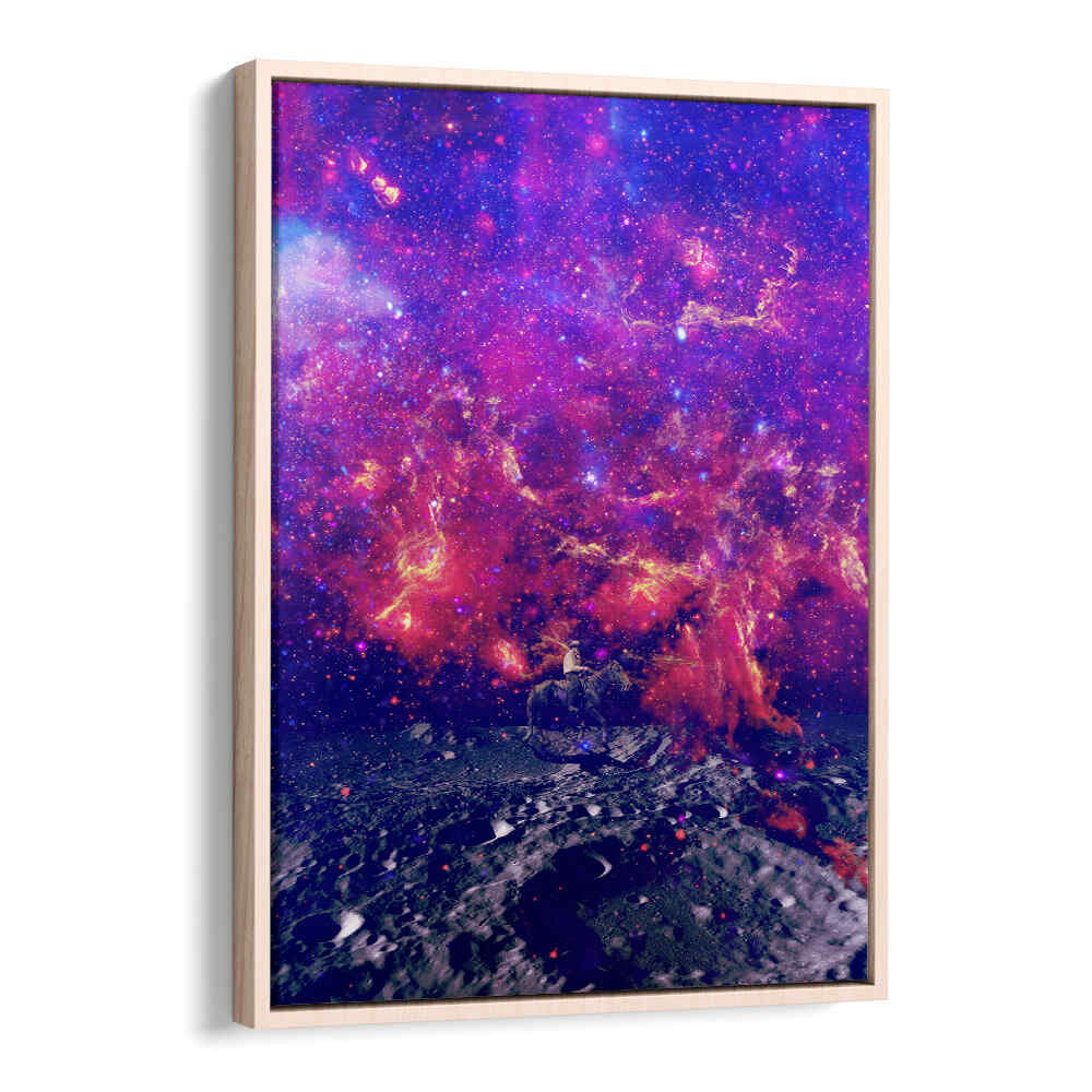 Stunning SPACE COWBOY, SURREAL ART PRINTS featuring a cosmic landscape and dreamlike colors, perfect for any art lover.