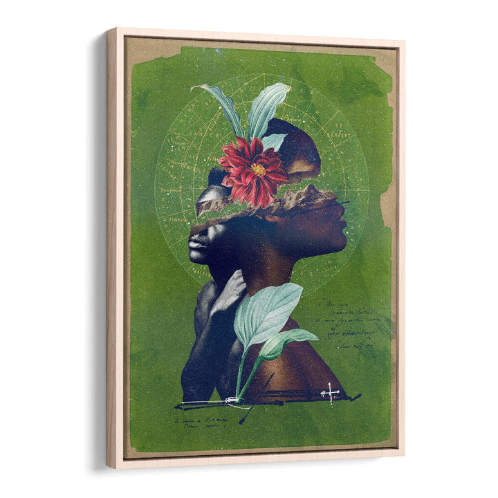 Surreal art print "THE ROOTS, SURREAL ART PRINTS" features vibrant colors and nature-inspired elements.