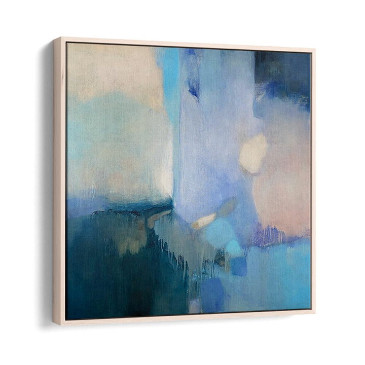 FROZEN HAZE, ABSTRACT PAINTINGS in soothing blue tones, perfect for modern decor enthusiasts seeking elegance.