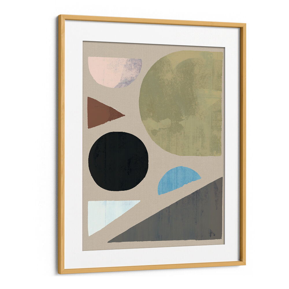 ABSTRACT SHAPES IN MUTED TONES I , GEOMETRIC ART PRINTS