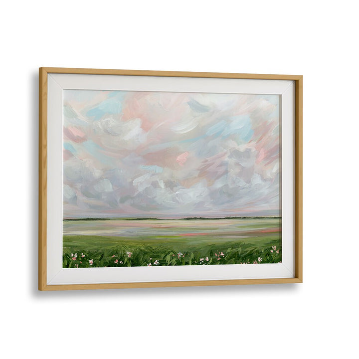 Elegant landscape painting from the AMONGST THE WILDFLOWERS collection, showcasing vibrant wildflowers and skies.
