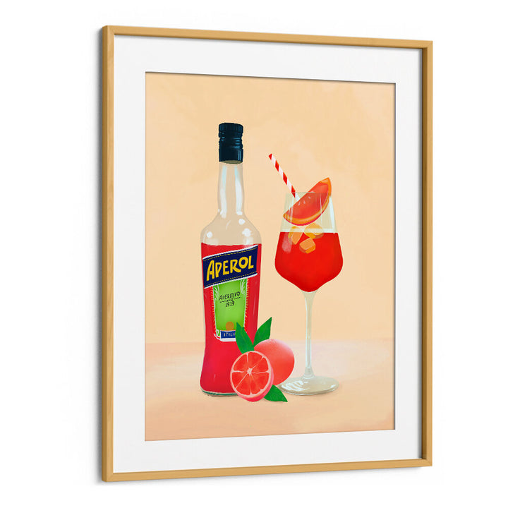 APEROL SPRITZ II , BAR artwork by Oakwood Mount showing bottle and cocktail glass