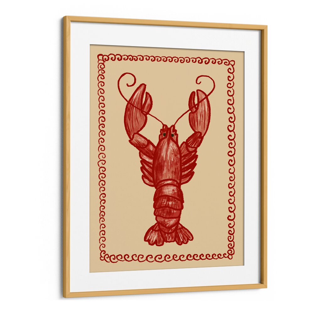 Stylish ARAGOSTA, KITCHEN POSTERS featuring a vibrant lobster illustration, perfect for culinary-themed decor.