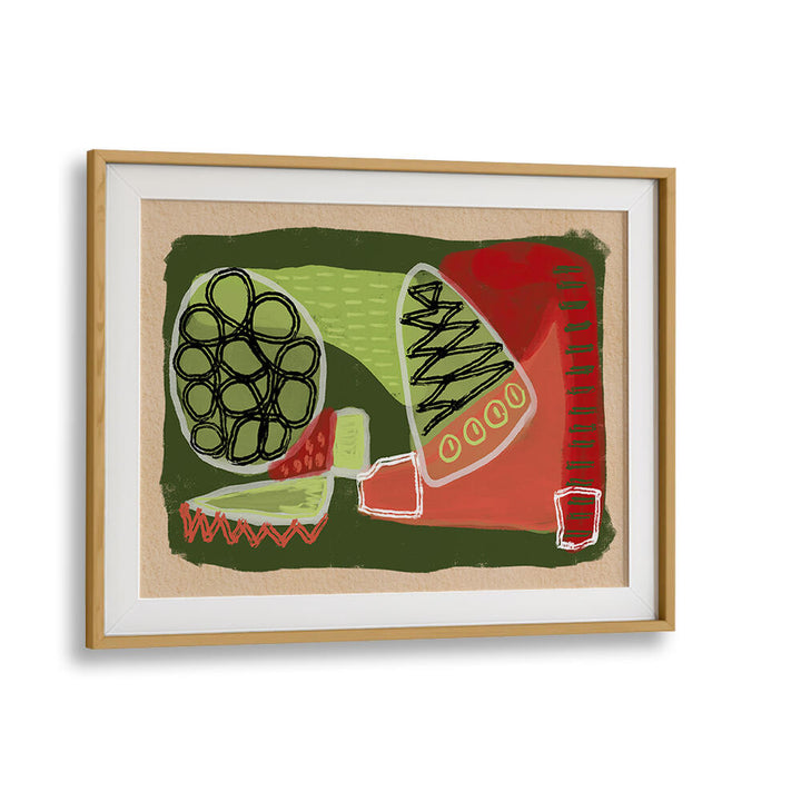 ABSTRACT GREEN AND RED , ABSTRACT PAINTINGS