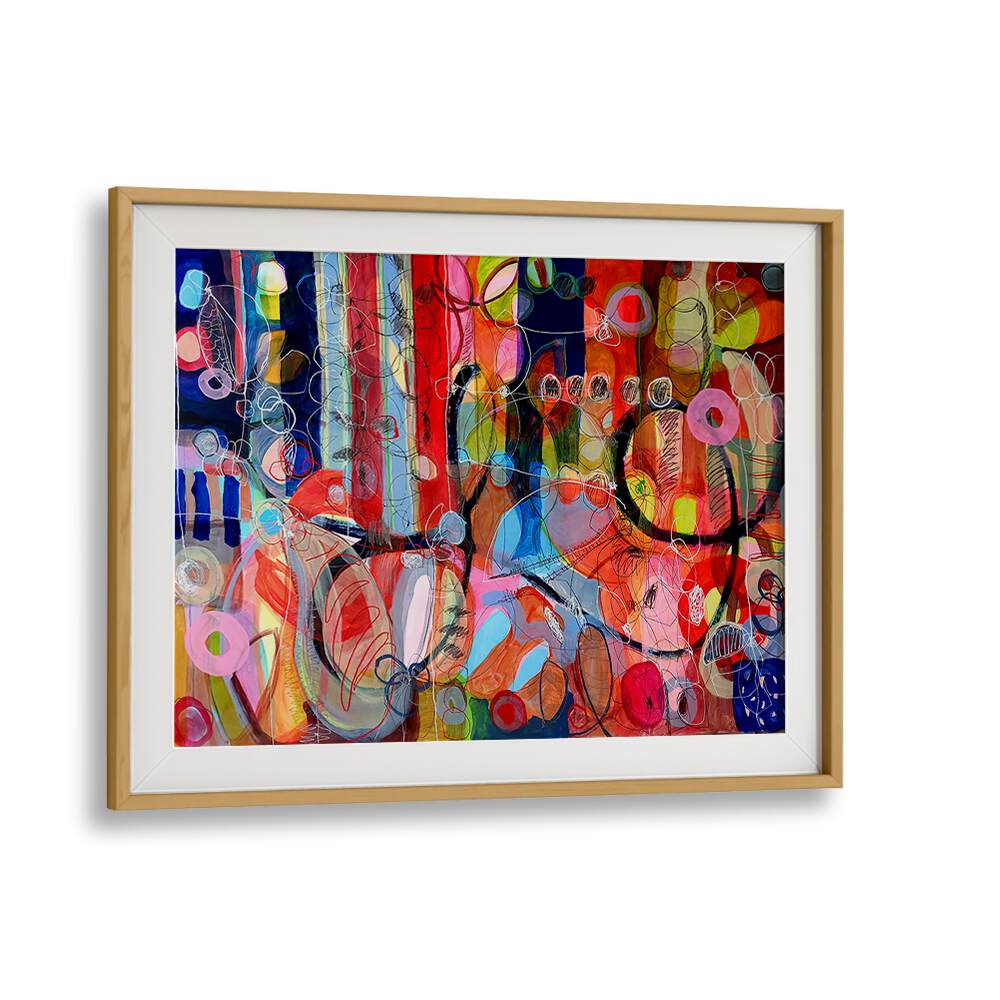 Vibrant colors and forms in AFTER THE RAIN III, ABSTRACT PAINTINGS, showcasing captivating modern art. Perfect for any space.