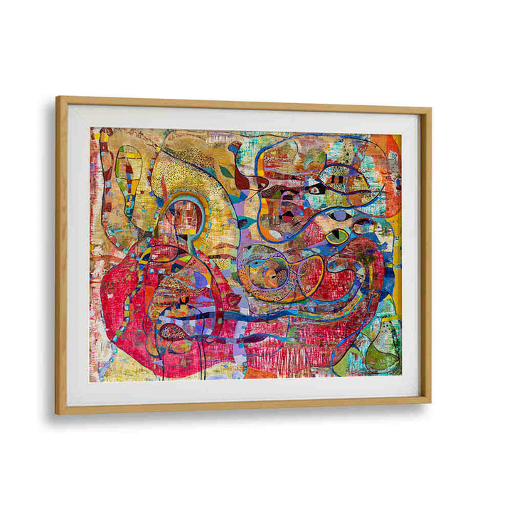 Oakwood Mount BABY , ABSTRACT PAINTINGS — framed pastel abstract with soft organic shapes evoking tenderness for a nursery.