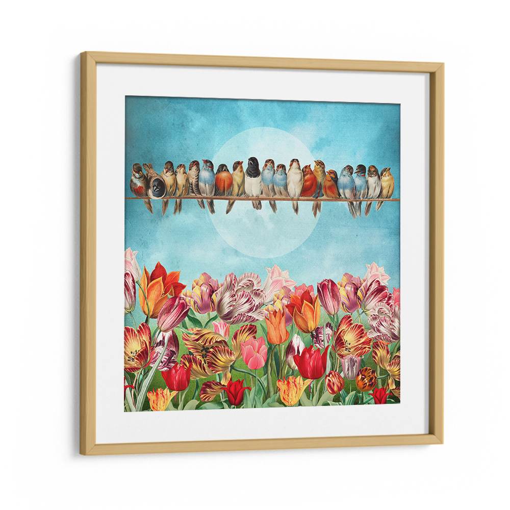BIRDS OVER TULIP GARDEN