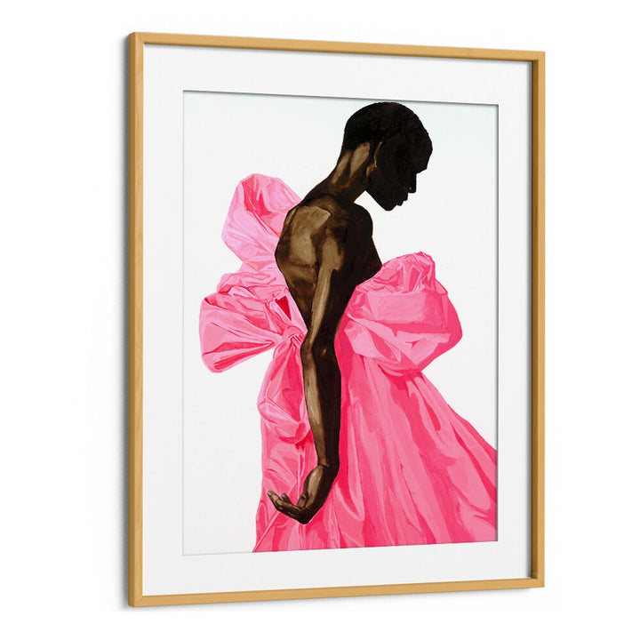 Elegant BLOOM IV, PORTRAITS artwork featuring a figure in vibrant pink, perfect for stylish home décor.
