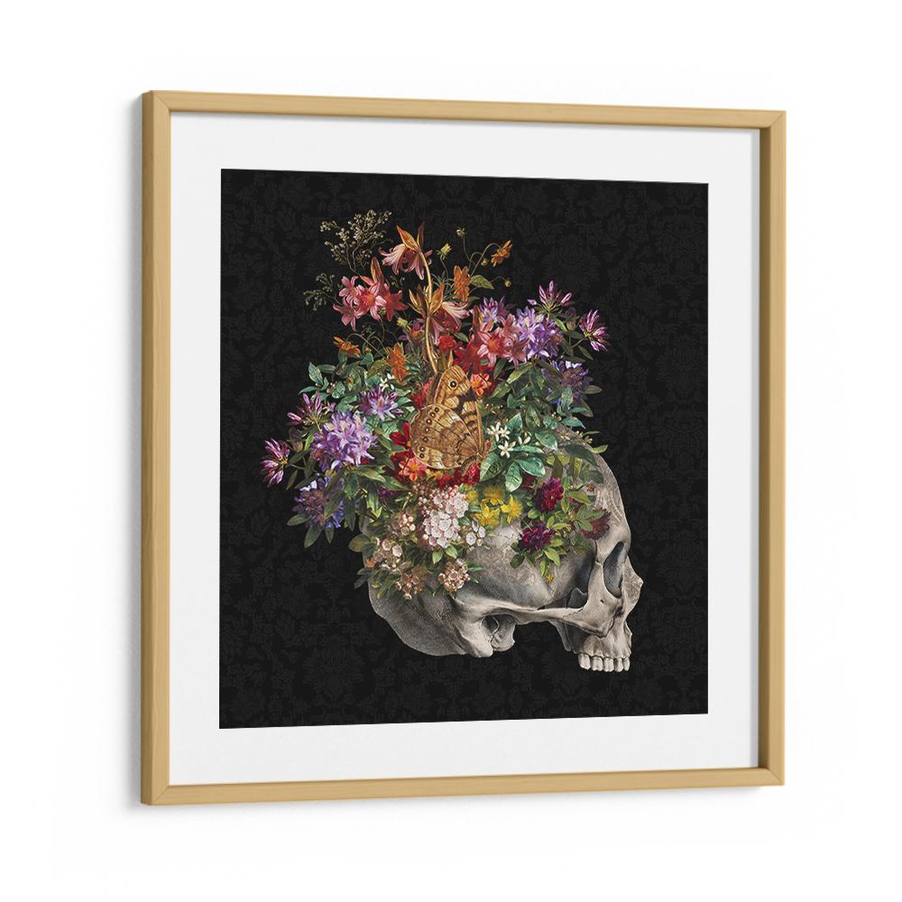 BLOOMING SKULL WITH BUTTERFLY