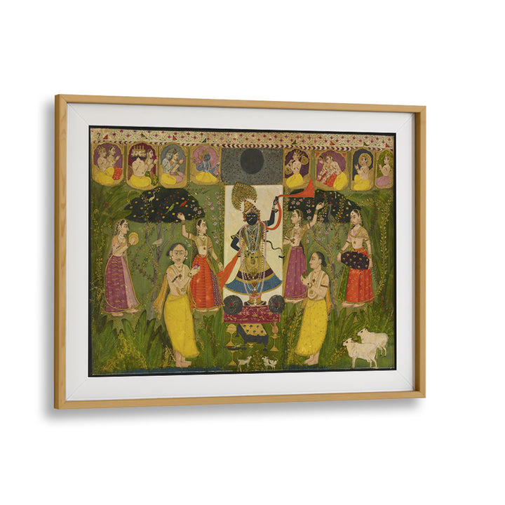 WORSHIP OF SHRI NATHJI , INDIAN ART PAINTINGS