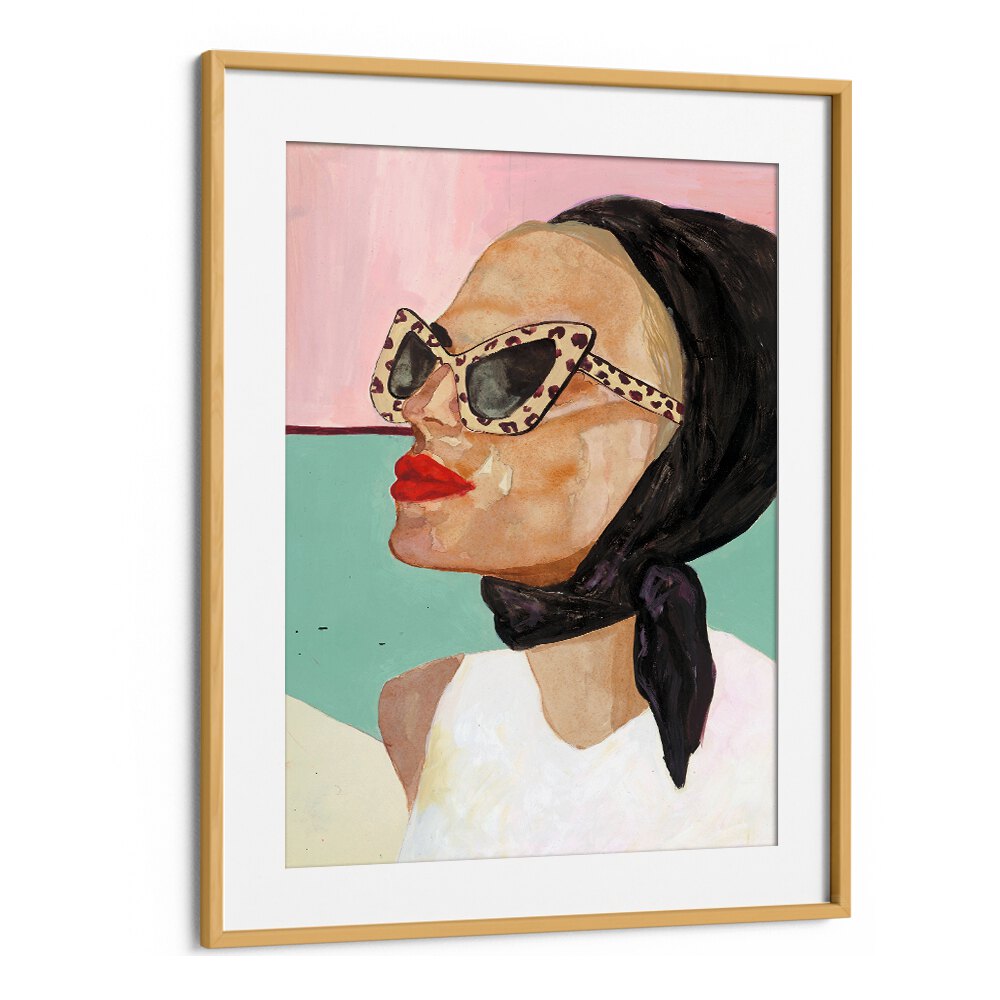 Elegant CAPRI, PORTRAITS artwork features a stylish woman in sunglasses, perfect for enhancing home decor.