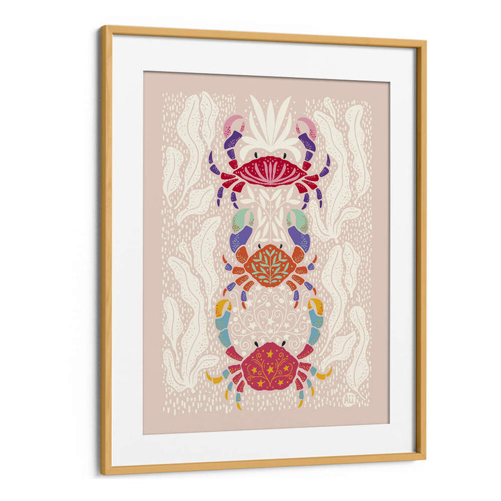 COLORFUL CRABS IN RED , BAR & CAFE ART