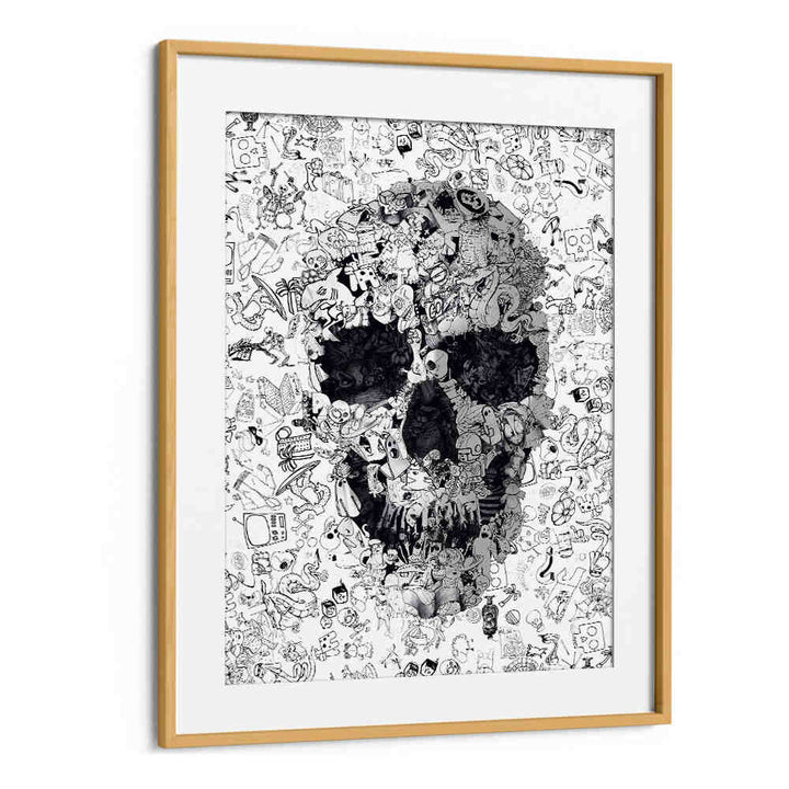 DOODLE SKULL , SURREAL ART PRINTS