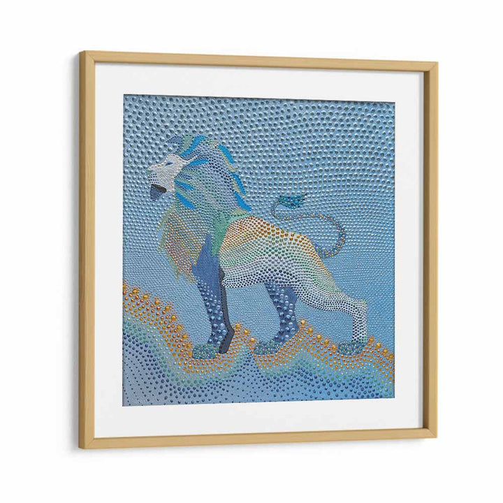 Dotted Majesty Lion, animal paintings showcasing vibrant colors and abstract textures for a stunning home decor piece.