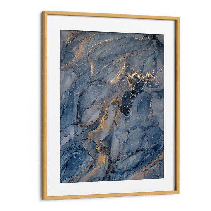 Stunning DELICATE BLUE, ABSTRACT PAINTINGS with gold accents, perfect for modern decor at Oakwood Mount.