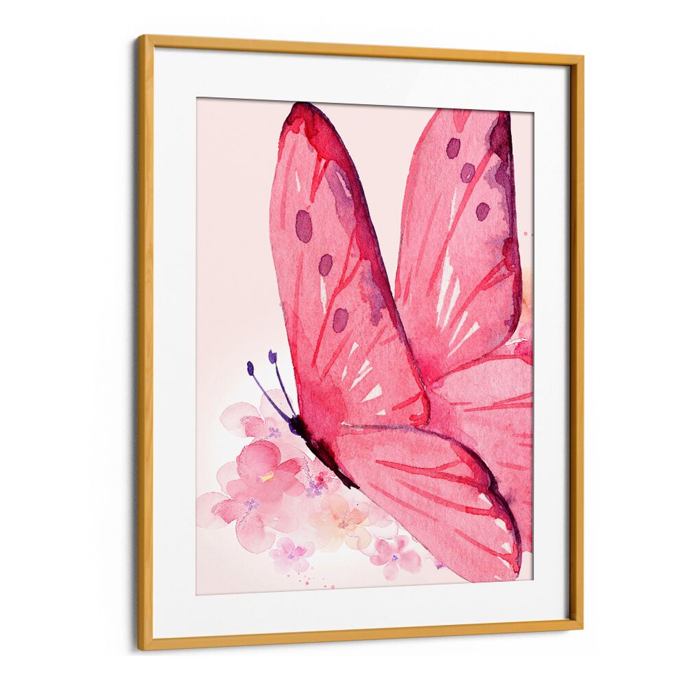 Delicate PI Kids Room Paintings feature a vibrant pink butterfly, perfect for inspiring creativity in children's spaces.